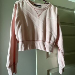 Abercrombie pink cropped crew sweatshirt. Small